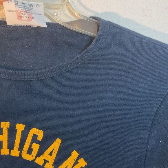 Michigan state university dodger shirt large blue vtg dogers college baby tee - Picture 4 of 11